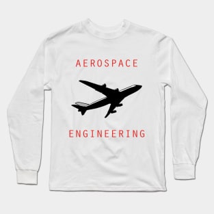 Aerospace engineering text and airplane picture Long Sleeve T-Shirt